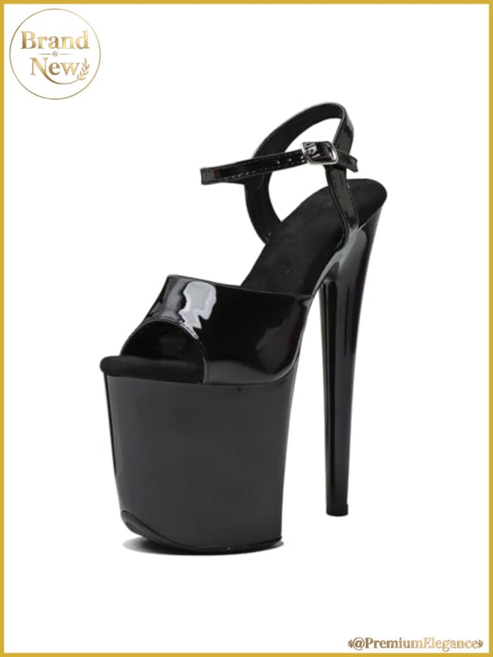 8 in Platform Sandal Heels Ankle-Strap Sexy Pole Dance High Heel Stiletto